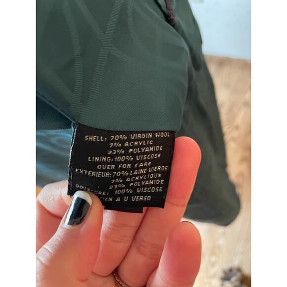 COLE HAAN Turquoise Wool Coat Size 8 - Picture 11 of 11